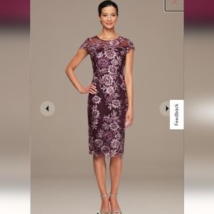 NWT/ ALEX EVENINGS/ short floral embroidered sheath dress / size:12